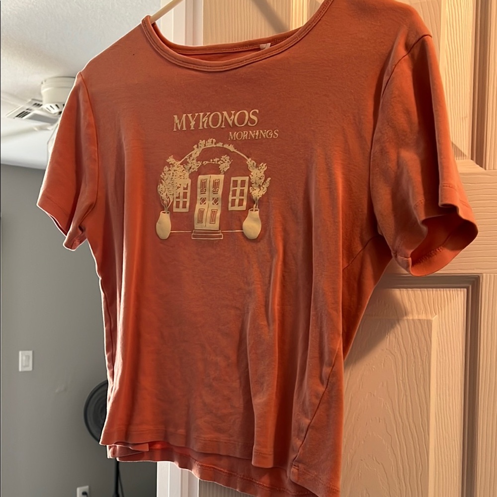 PacSun Orange Fitted Short Sleeve T-Shirt